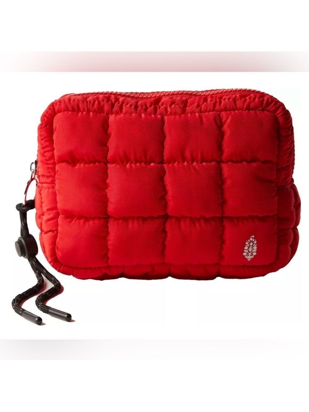 FP movement Winterberry Red Essentials Quilted Nylon Waterproof Cosmetic Bag